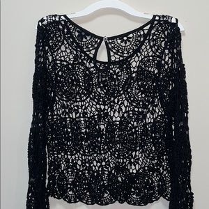 ❤️Kendall & Kylie 💋 Lacy long sleeve black top